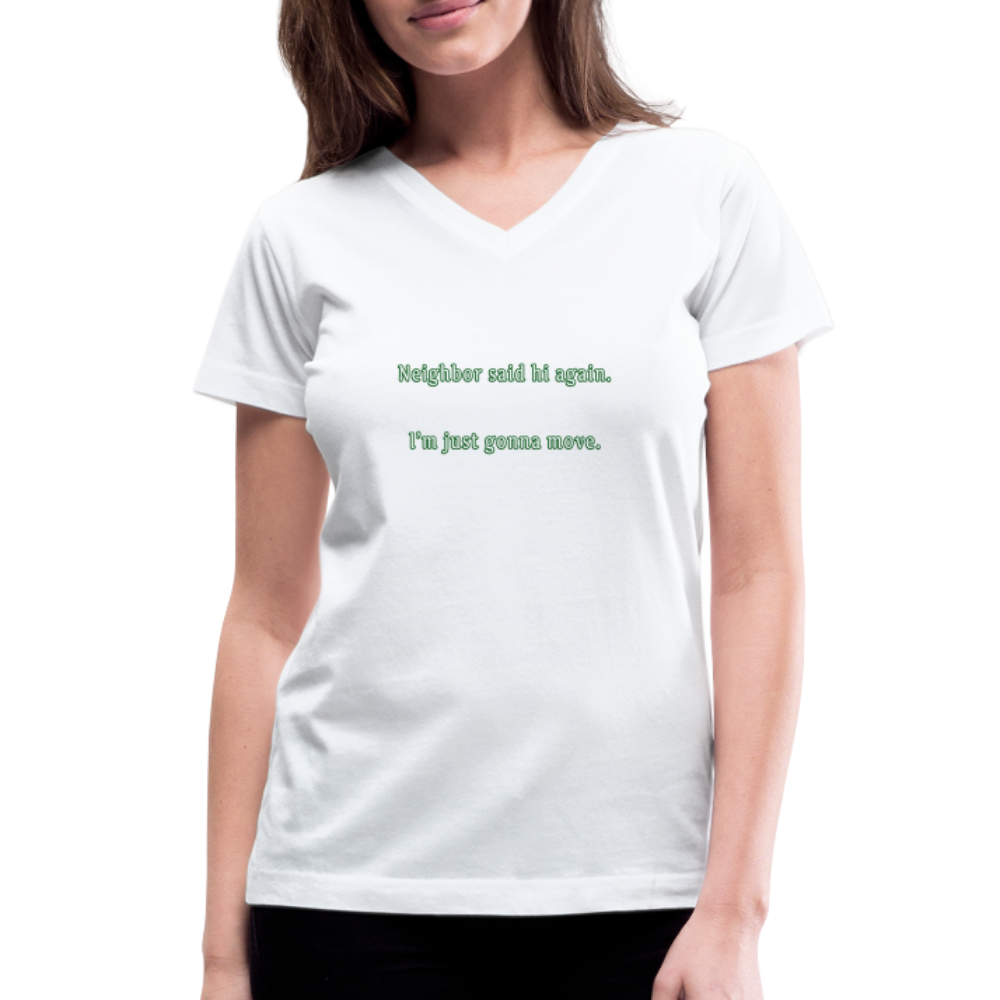 Neighbor - Women's V-Neck T-Shirt - white