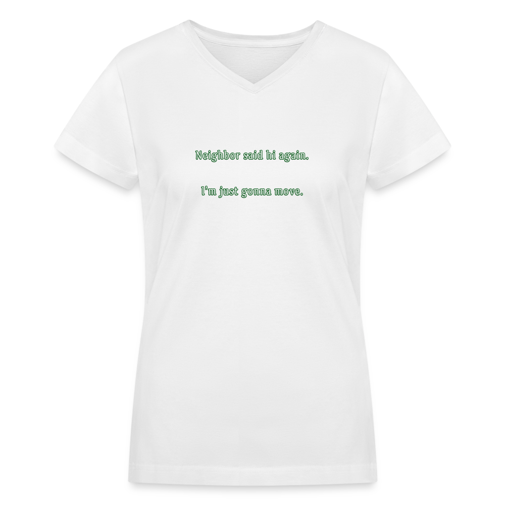 Neighbor - Women's V-Neck T-Shirt - white