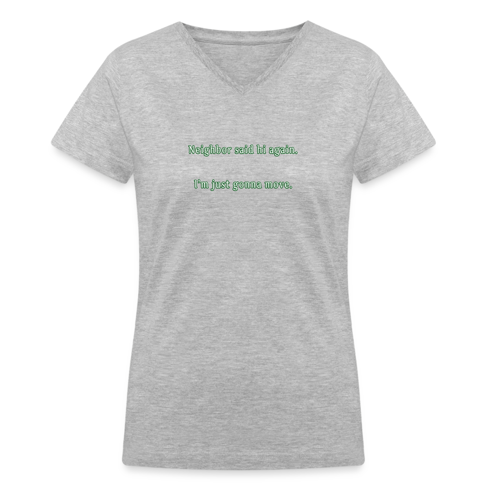 Neighbor - Women's V-Neck T-Shirt - gray