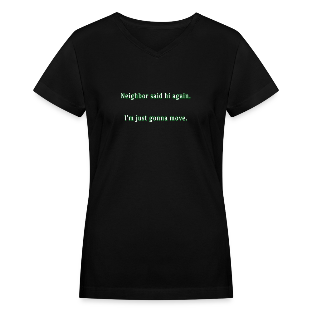 Neighbor - Women's V-Neck T-Shirt - black