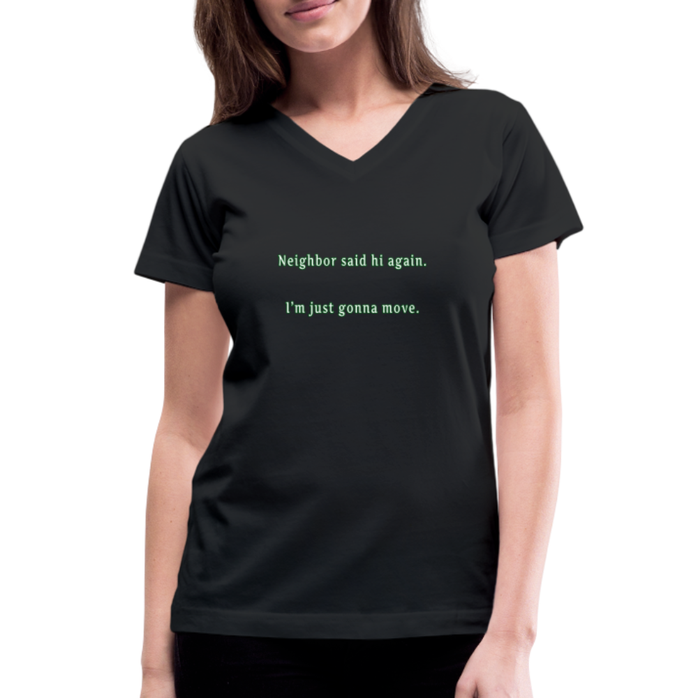 Neighbor - Women's V-Neck T-Shirt - black