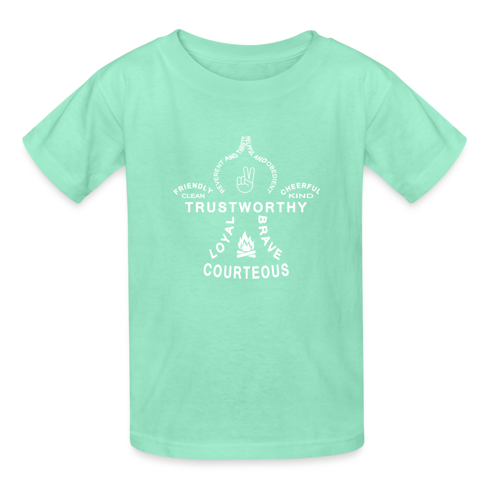 Scout Fleur - Hanes Youth Tagless T-Shirt - deep mint