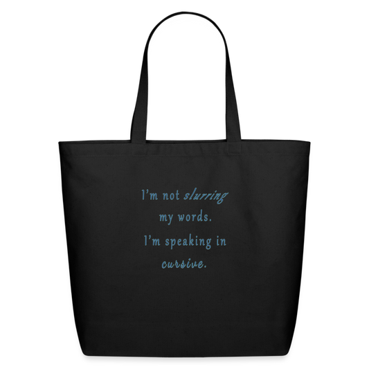 Cursive - Eco-Friendly Cotton Tote - black