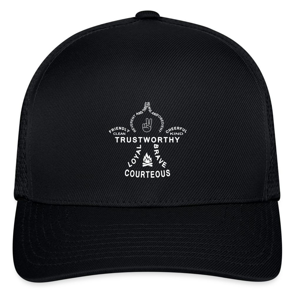 Scout Oath Fleur - Flexfit Fitted Baseball Cap - black