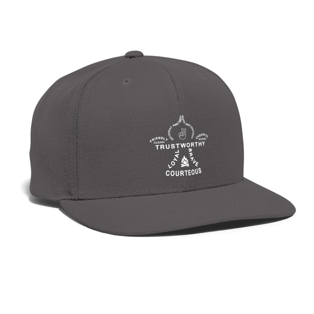 Scout Oath Fleur de Lis - Snapback Baseball Cap - dark grey