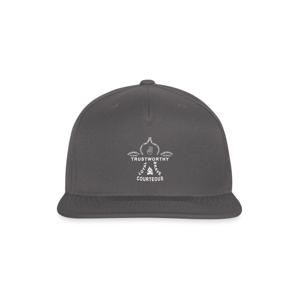 Scout Oath Fleur de Lis - Snapback Baseball Cap - dark grey