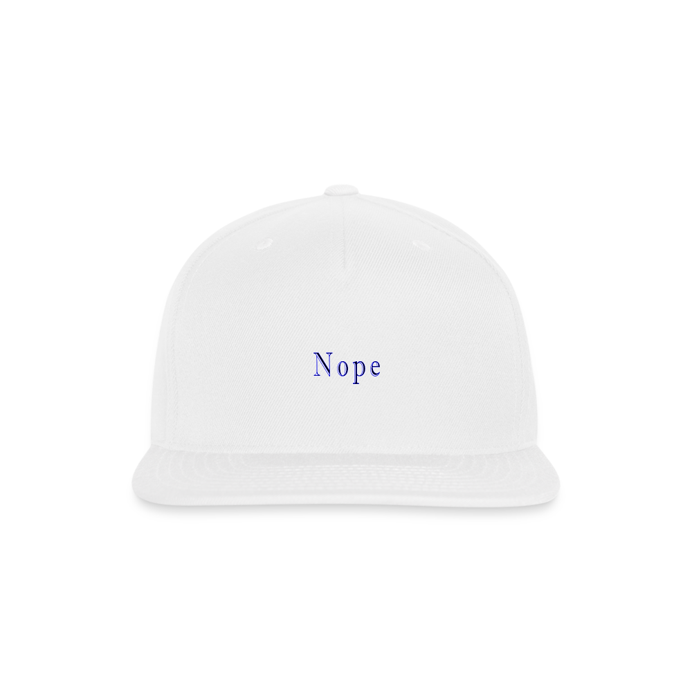 Nope - Snapback Baseball Cap - white