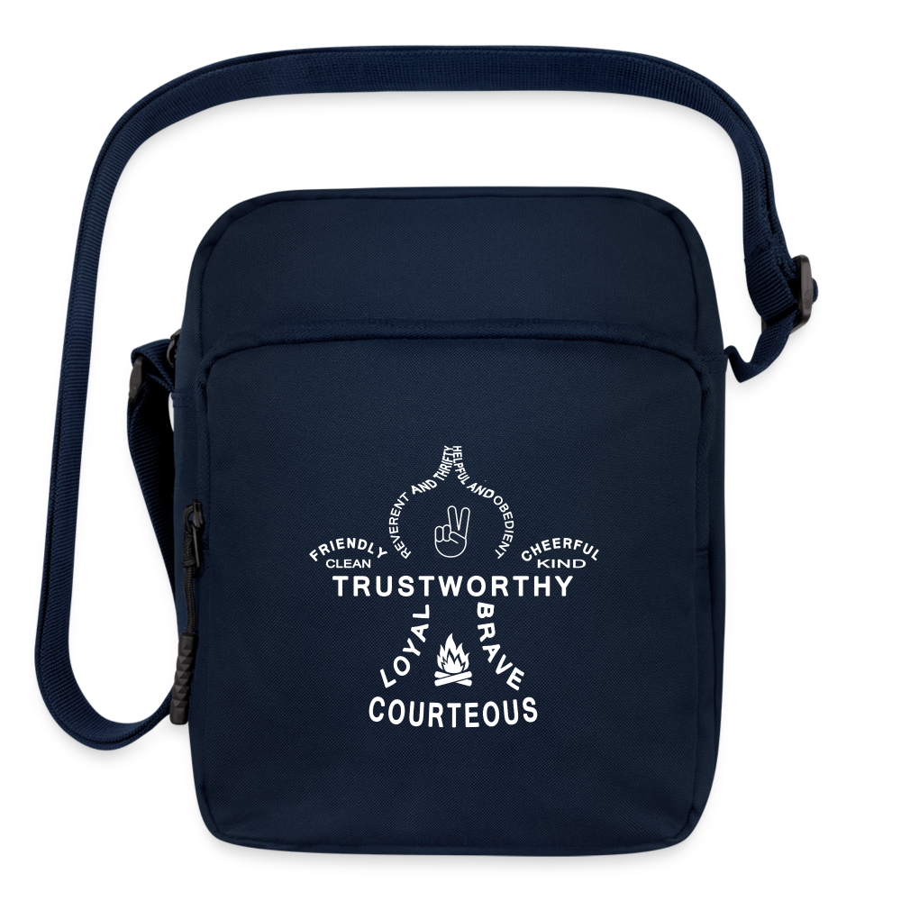 Scout Oath Fleur de Lis - Upright Crossbody Bag - navy