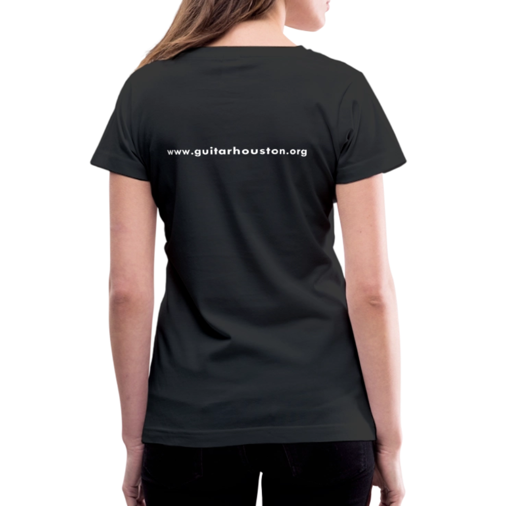 Guitar Houston Women's V-Neck T-Shirt - black