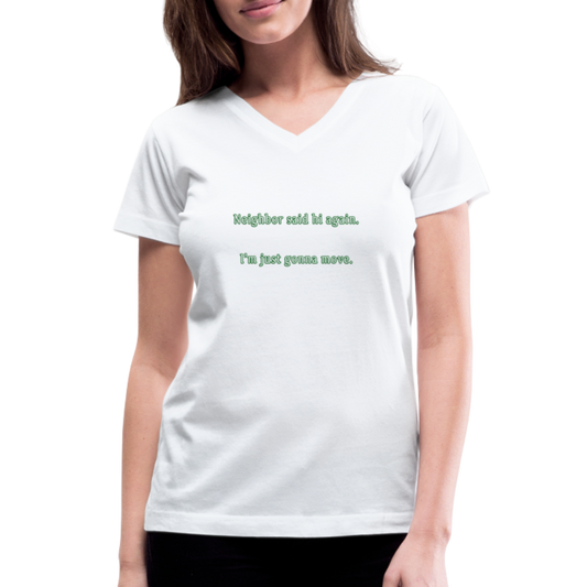 Neighbor - Women's V-Neck T-Shirt - white