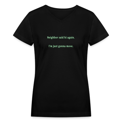 Neighbor - Women's V-Neck T-Shirt - black