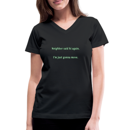 Neighbor - Women's V-Neck T-Shirt - black