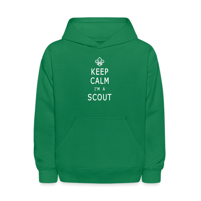 Keep Calm Scout - Kid's Hoodie - kelly green