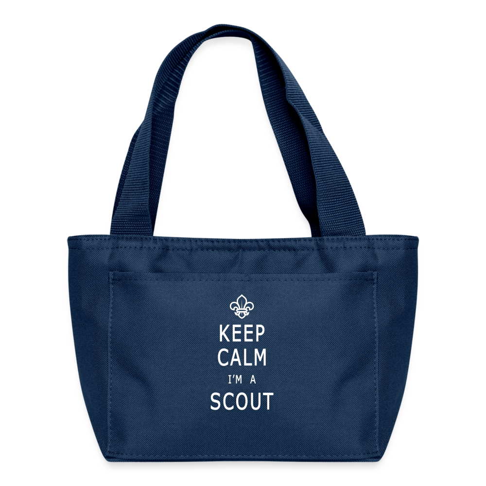 Scout Keep Calm - Recycled Insulated Lunch Bag - navy