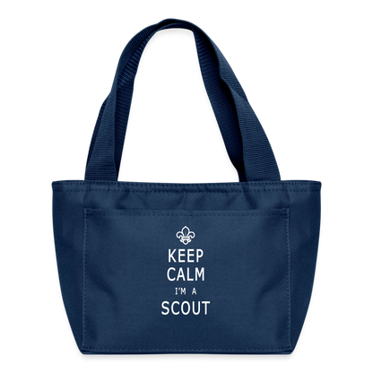 Scout Keep Calm - Recycled Insulated Lunch Bag - navy