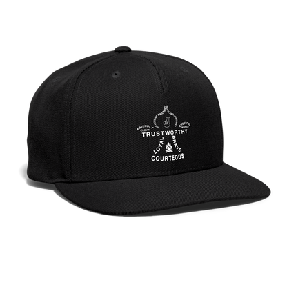 Scout Oath Fleur de Lis - Snapback Baseball Cap - black