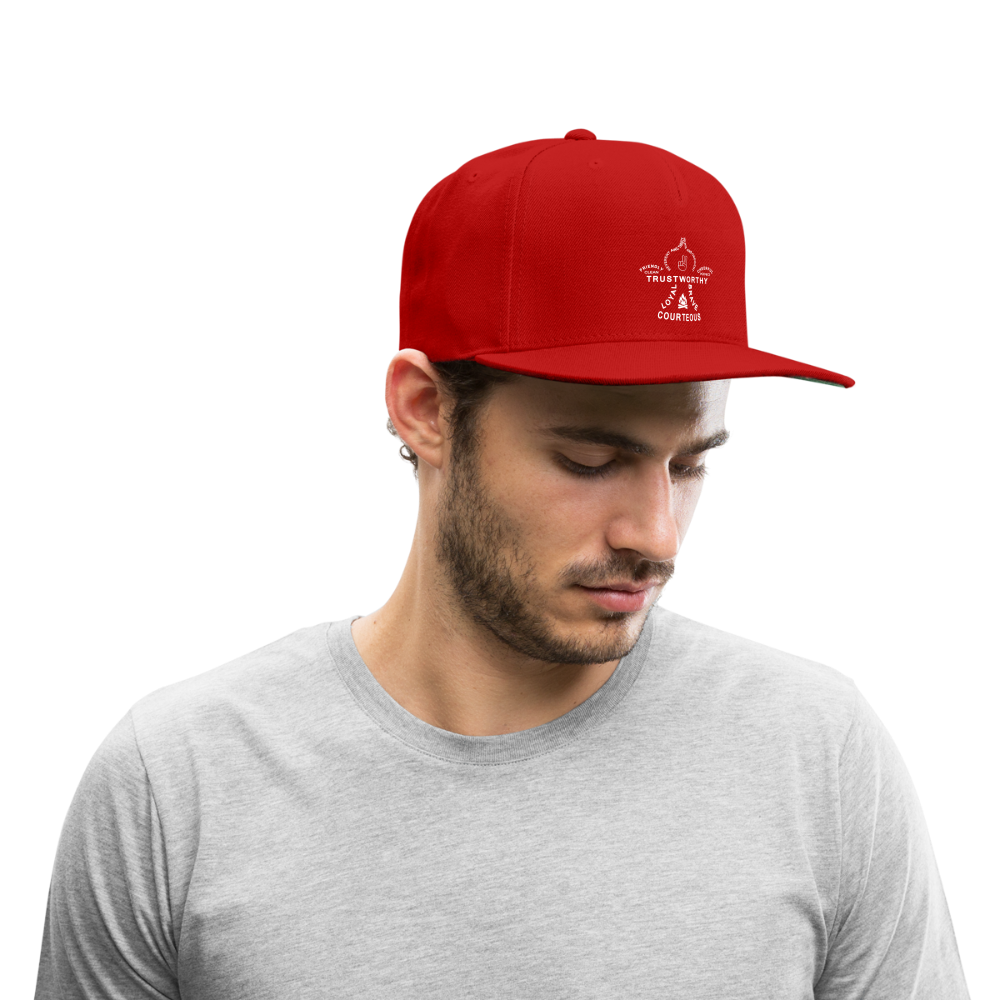 Scout Oath Fleur de Lis - Snapback Baseball Cap - red