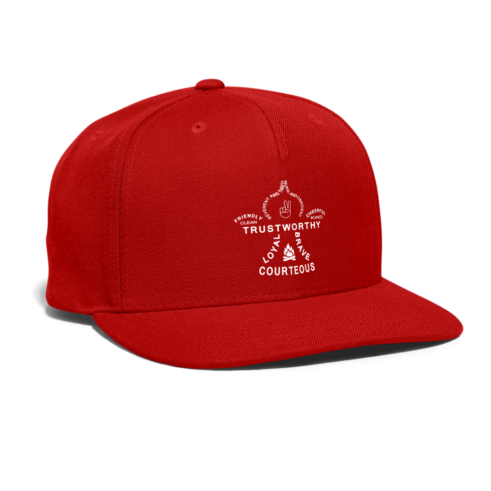 Scout Oath Fleur de Lis - Snapback Baseball Cap - red