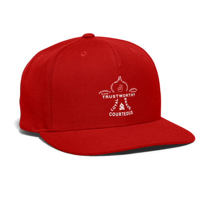 Scout Oath Fleur de Lis - Snapback Baseball Cap - red