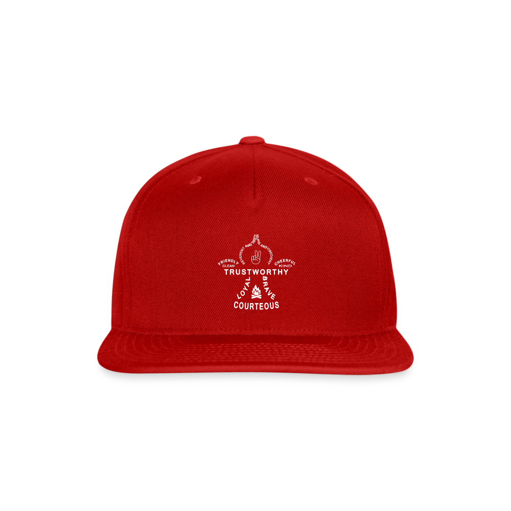 Scout Oath Fleur de Lis - Snapback Baseball Cap - red