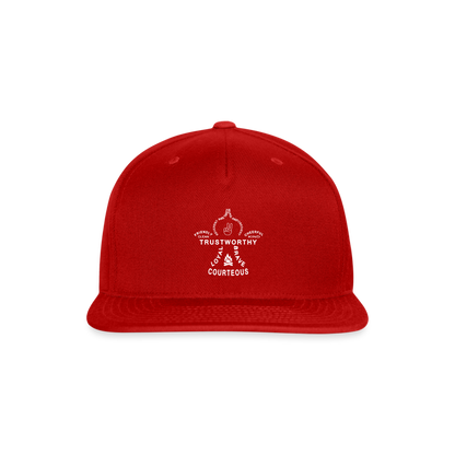 Scout Oath Fleur de Lis - Snapback Baseball Cap - red