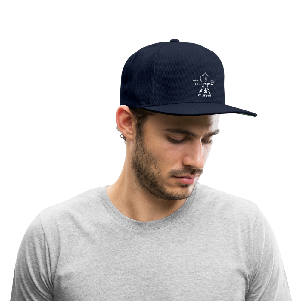 Scout Oath Fleur de Lis - Snapback Baseball Cap - navy