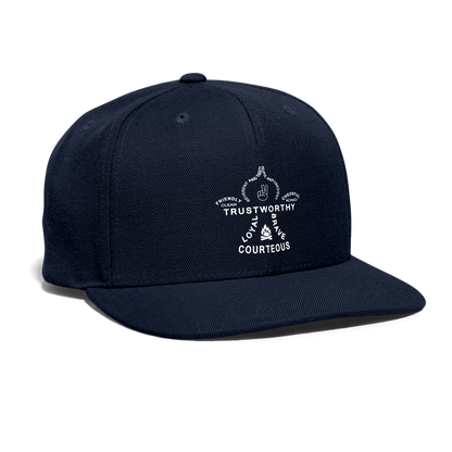 Scout Oath Fleur de Lis - Snapback Baseball Cap - navy