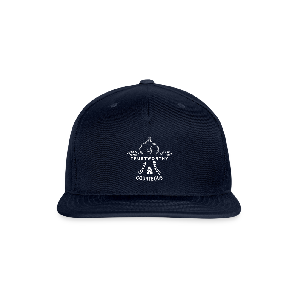 Scout Oath Fleur de Lis - Snapback Baseball Cap - navy