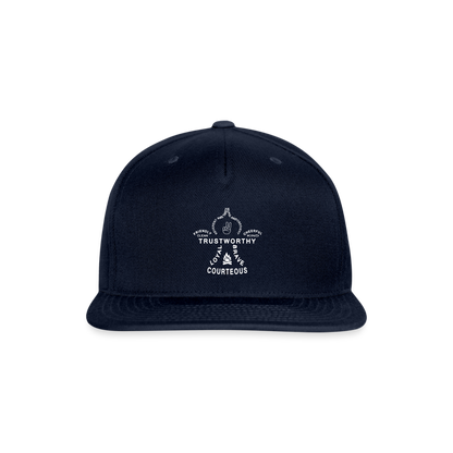 Scout Oath Fleur de Lis - Snapback Baseball Cap - navy