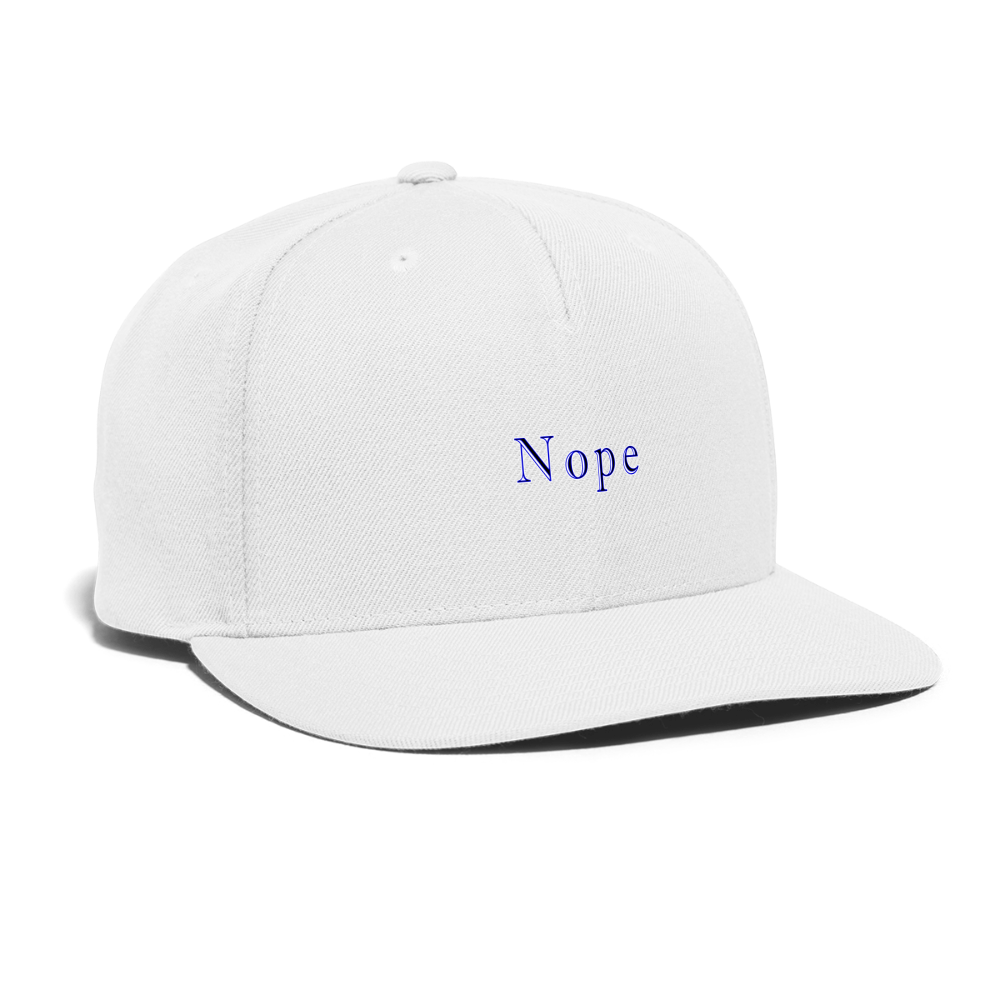 Nope - Snapback Baseball Cap - white
