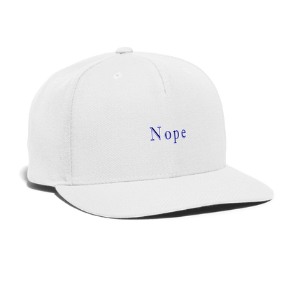 Nope - Snapback Baseball Cap - white
