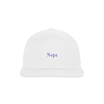 Nope - Snapback Baseball Cap - white