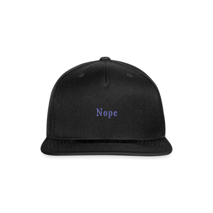 Nope - Snapback Baseball Cap - black