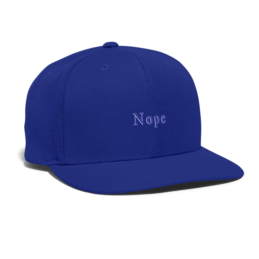 Nope - Snapback Baseball Cap - royal blue