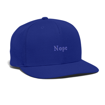 Nope - Snapback Baseball Cap - royal blue