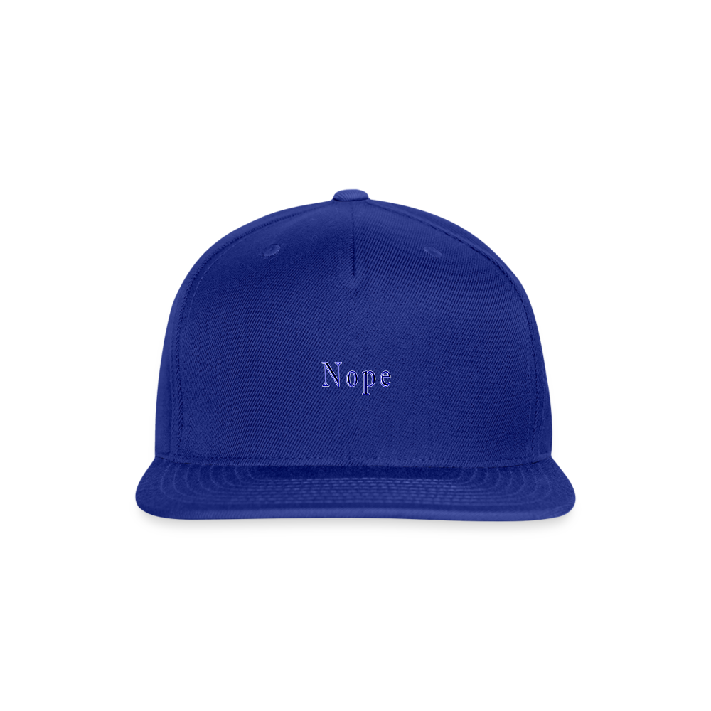 Nope - Snapback Baseball Cap - royal blue