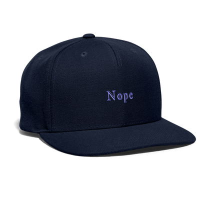 Nope - Snapback Baseball Cap - navy