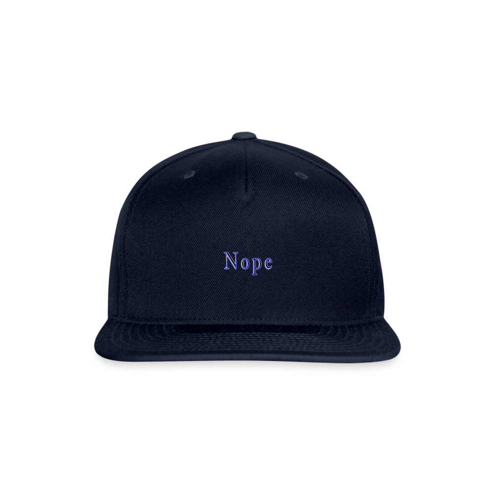 Nope - Snapback Baseball Cap - navy