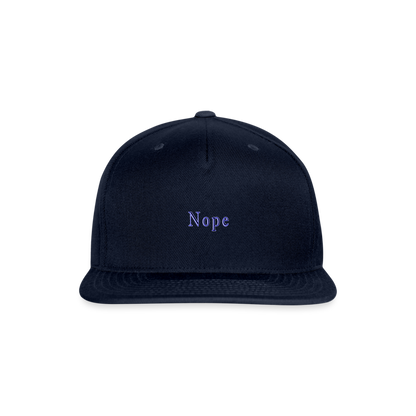 Nope - Snapback Baseball Cap - navy