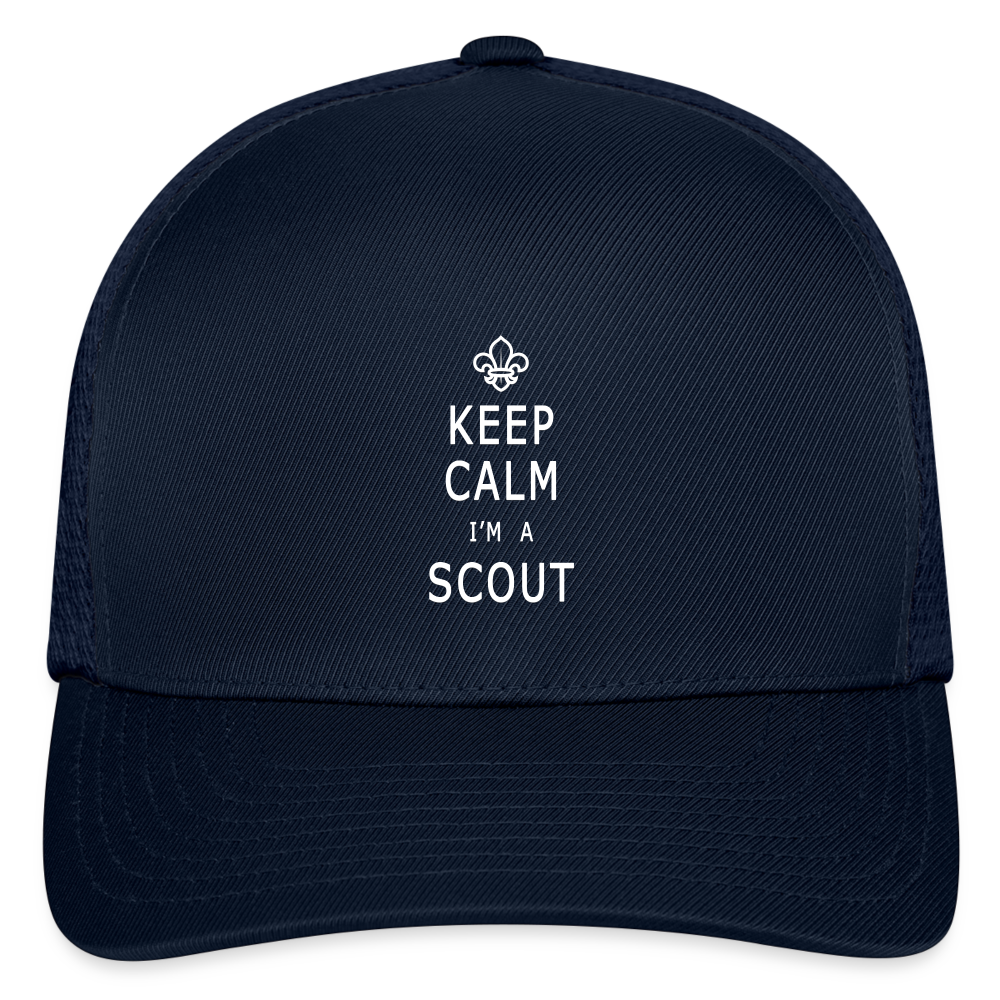 Scout Keep Calm - Flexfit Fitted Baseball Cap - navy