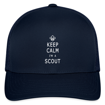 Scout Keep Calm - Flexfit Fitted Baseball Cap - navy