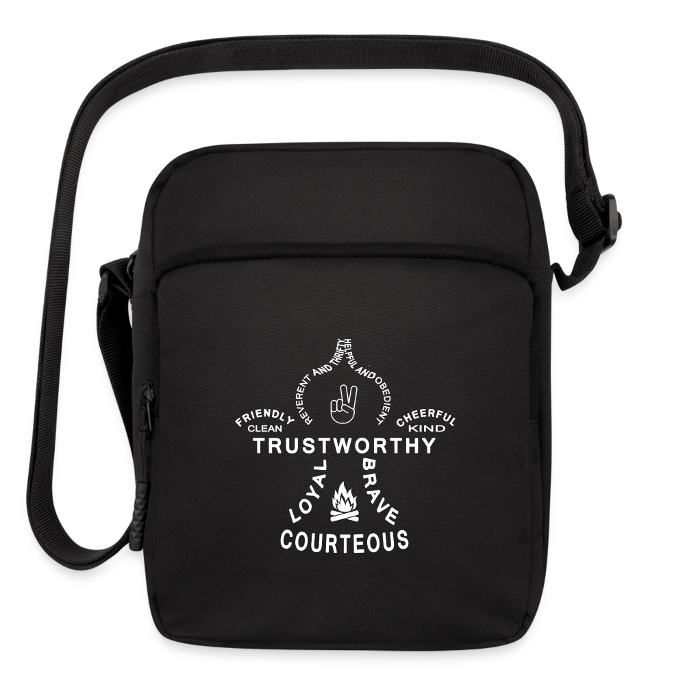 Scout Oath Fleur de Lis - Upright Crossbody Bag - black