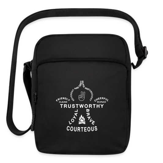 Scout Oath Fleur de Lis - Upright Crossbody Bag - black