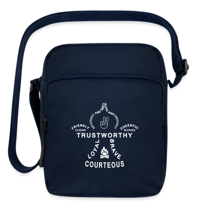 Scout Oath Fleur de Lis - Upright Crossbody Bag - navy