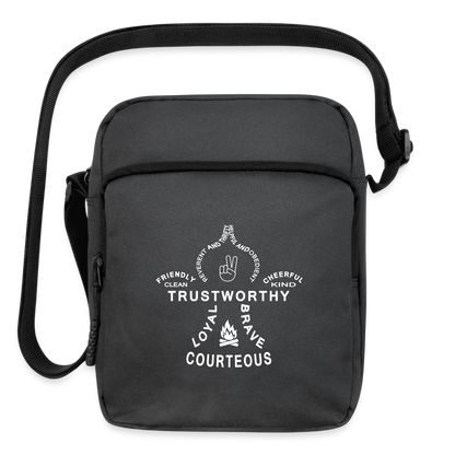 Scout Oath Fleur de Lis - Upright Crossbody Bag - charcoal grey