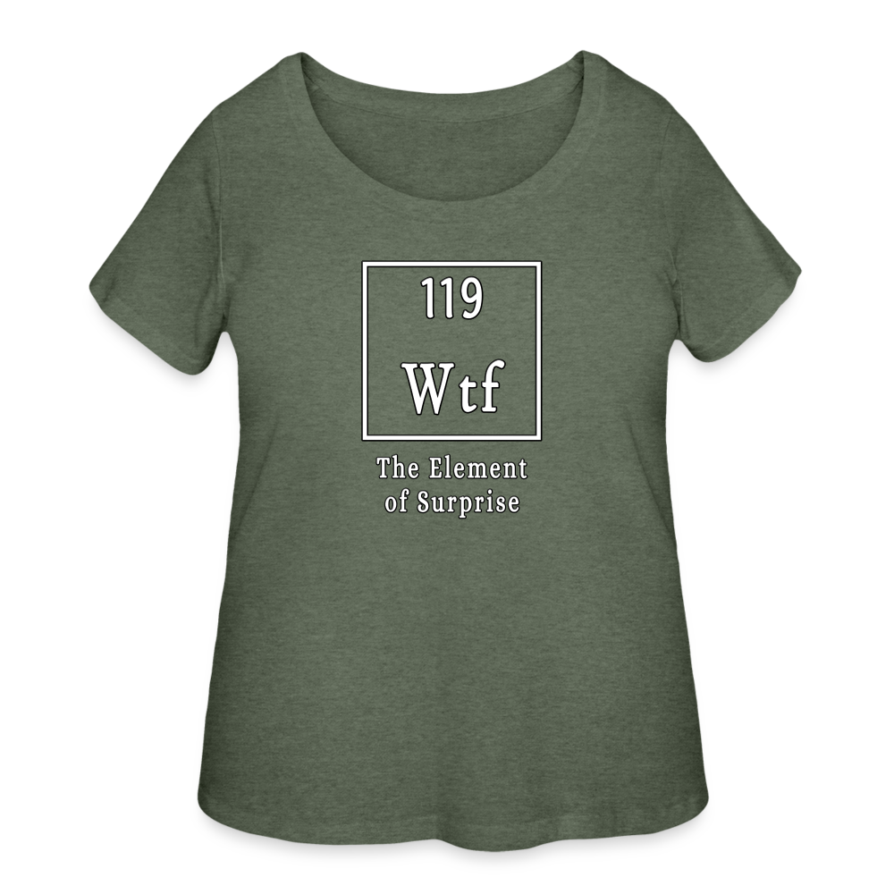 WTF - Women’s Curvy T-Shirt - heather military green