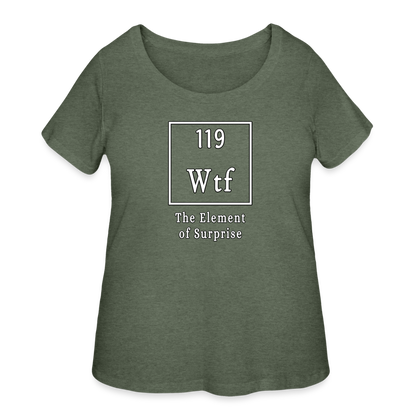 WTF - Women’s Curvy T-Shirt - heather military green