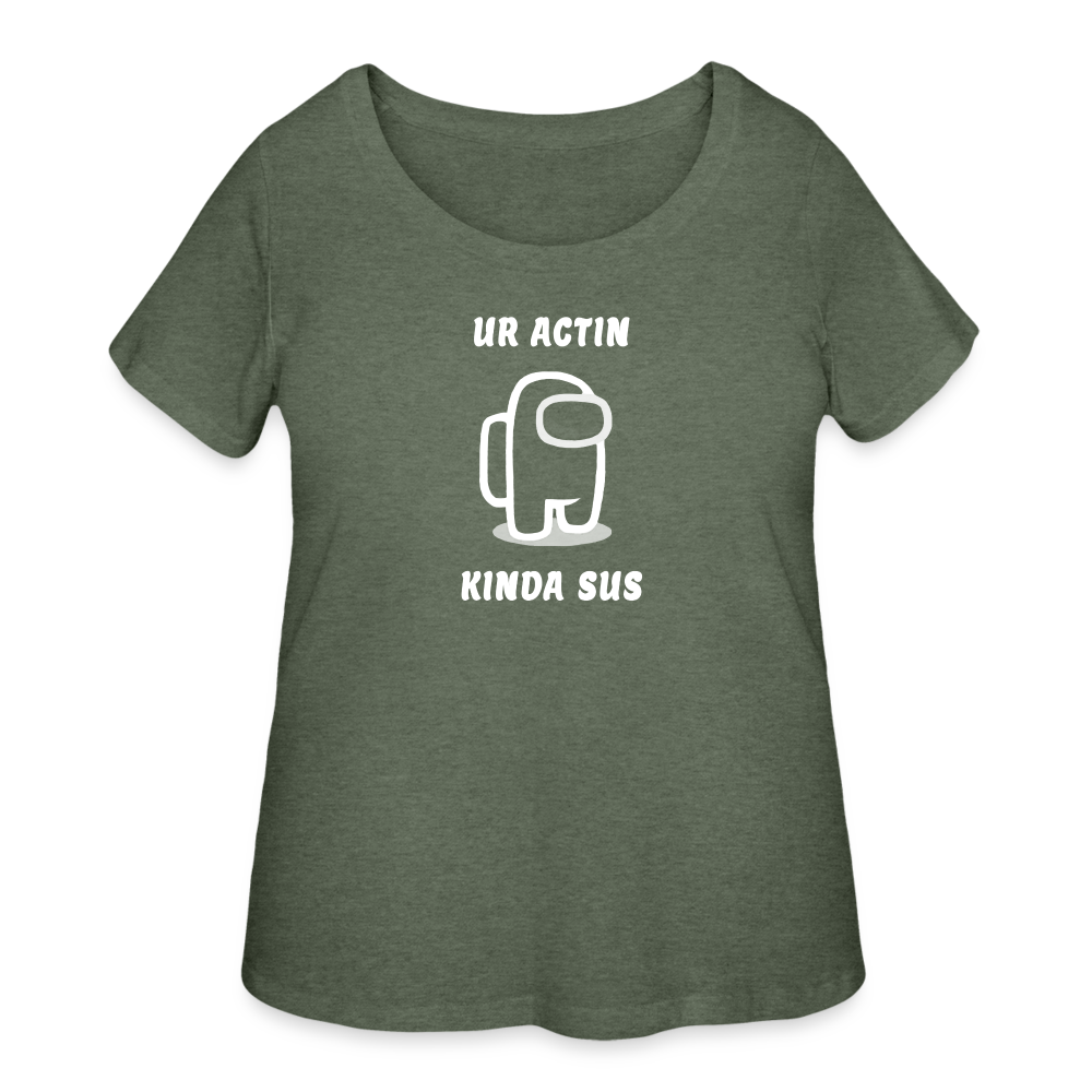 Sus - Women’s Curvy T-Shirt - heather military green