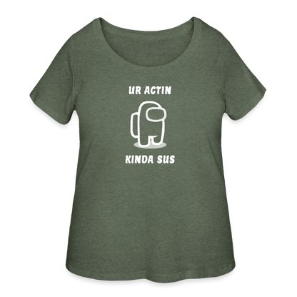 Sus - Women’s Curvy T-Shirt - heather military green