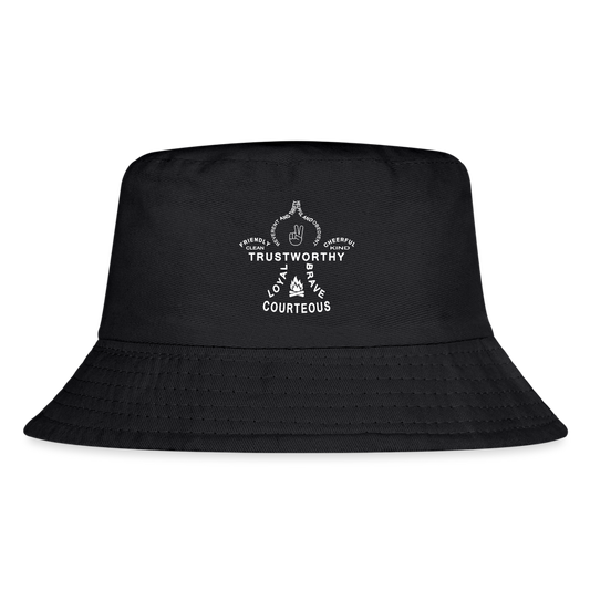 Scout Oath Fleur de Lis - Kid's Bucket Hat - black